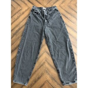 Agolde Tapered Balloon Black Denim Jeans Size 27